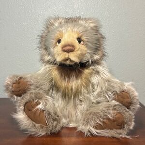 Charlie Bears Collectible Plush Teddy Bear Grey Tan Shaggy Bumble Bee 2018 15in